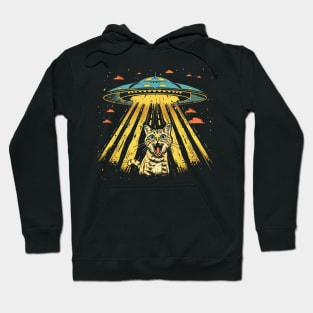 Shocked Cat and UFO Invasion Hoodie